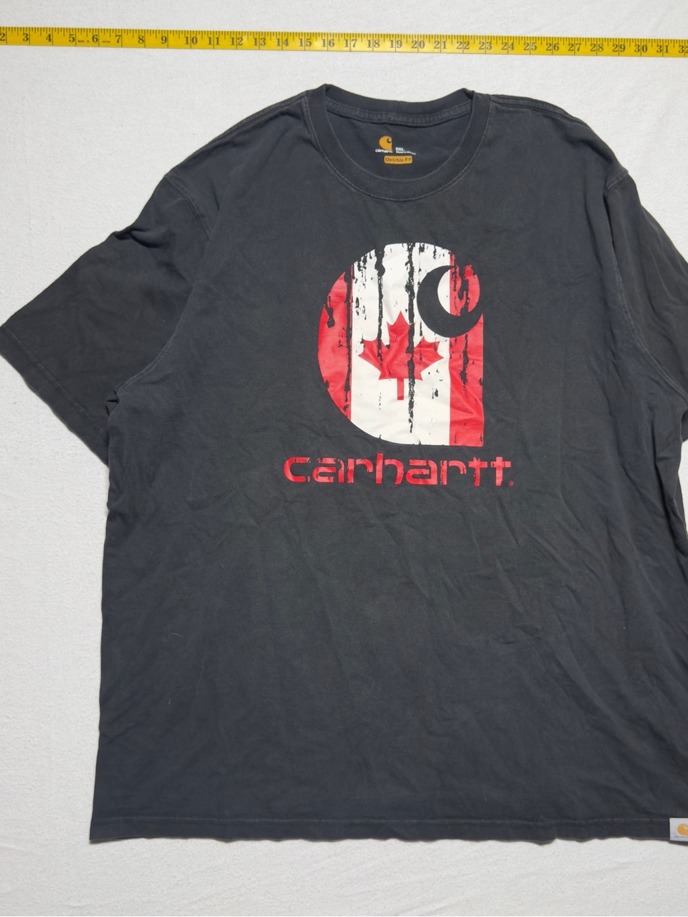 Carhartt Black Short-Sleeve Tee with Red & White Canadian Logo